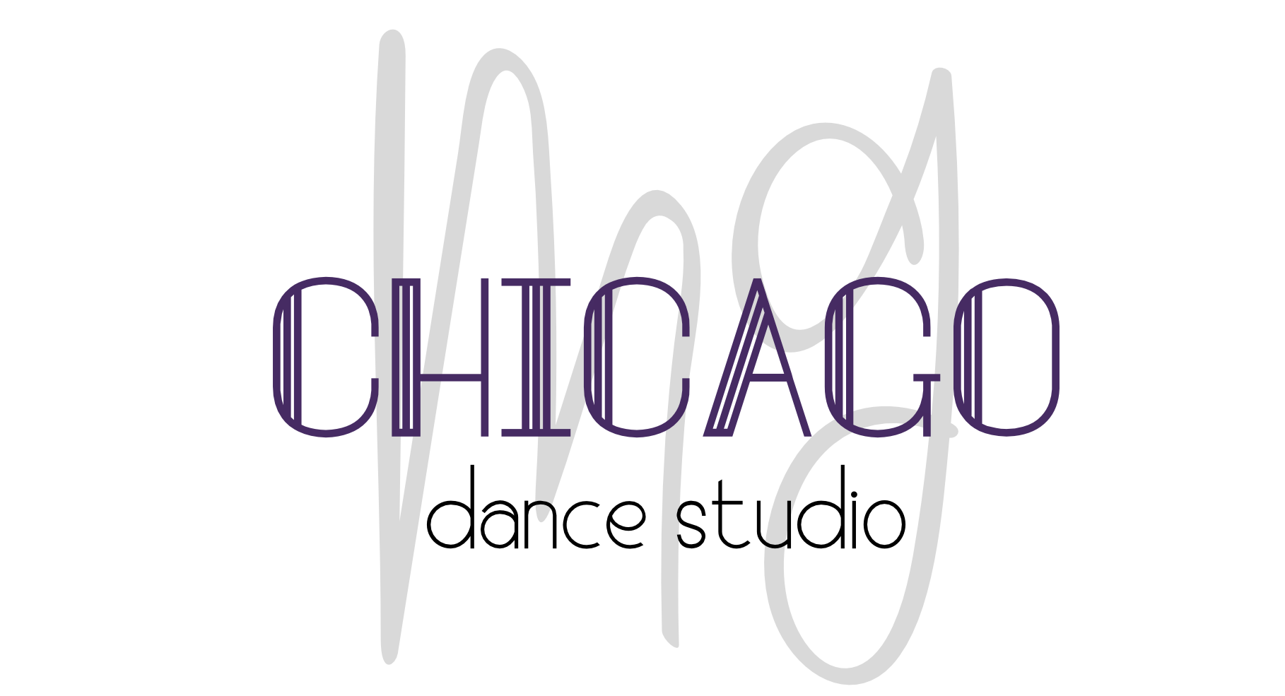 Logo CHICAGO Dance Studio z tłem.